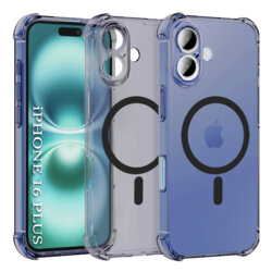 Husa iPhone 16 Techsuit Shockproof Clear Silicone MagSafe, fumuriu