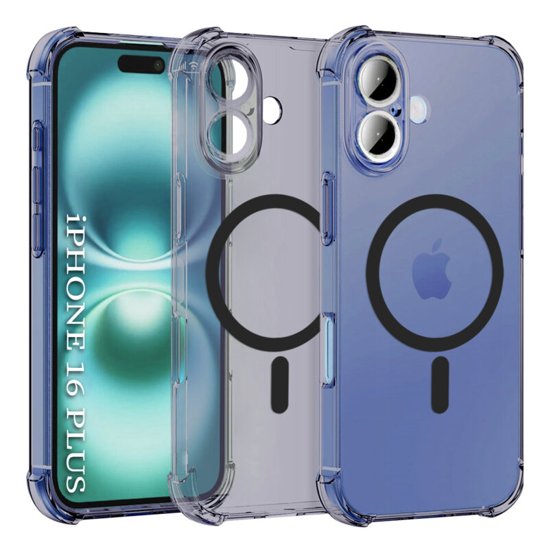 Husa iPhone 16 Techsuit Shockproof Clear Silicone MagSafe, fumuriu