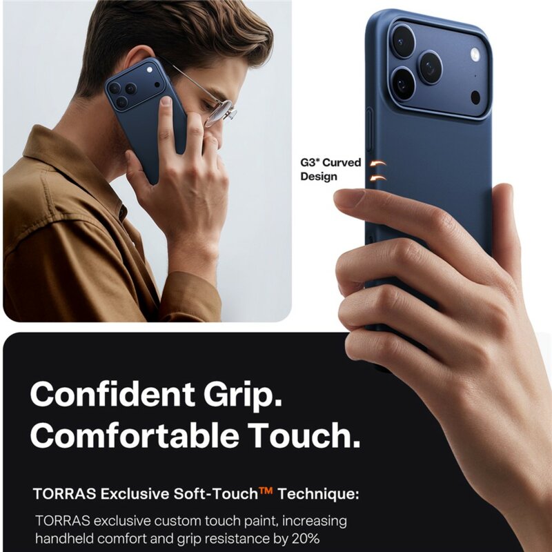 Husa iPhone 17 Pro Max Torras SlimFit MagSafe Series, albastru