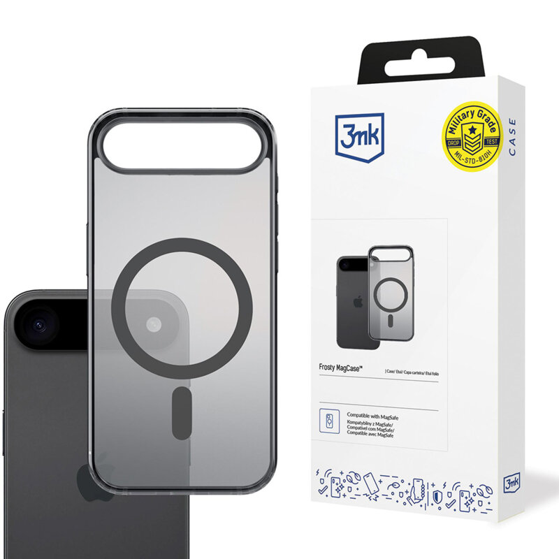 Husa iPhone 17 Air premium 3mk Frosty MagCase, Gray