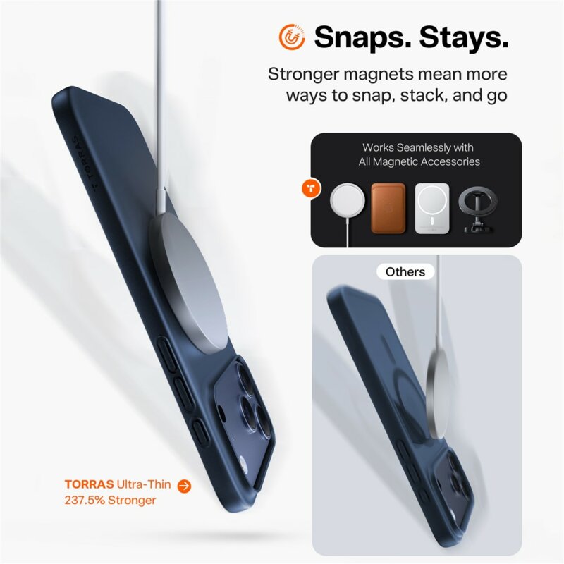 Husa iPhone 17 Pro Max Torras SlimFit MagSafe Series, transparenta