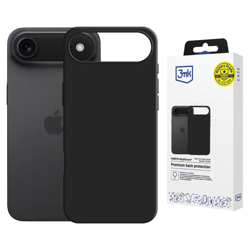Husa iPhone 17 Air 3mk Hardy MagSilicone, Graphite
