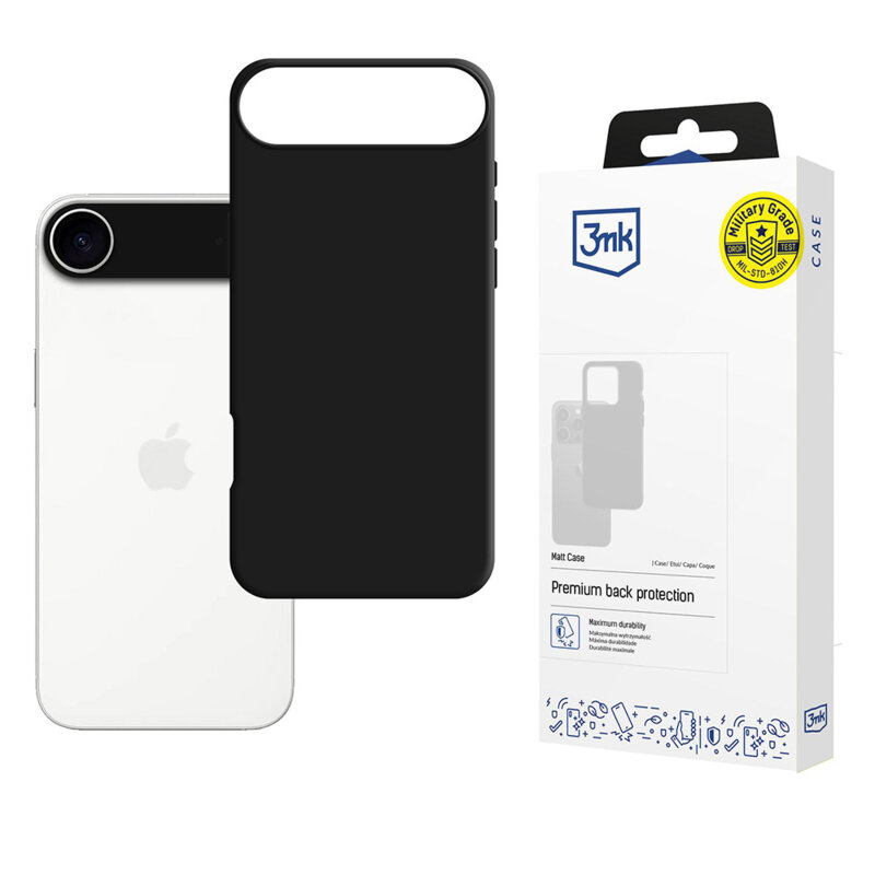 Husa iPhone 17 Air premium 3mk Matt Case, Black