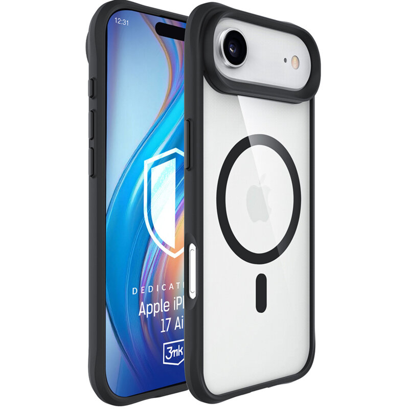 Husa iPhone 17 Air 3mk Satin Armor MagCase, negru