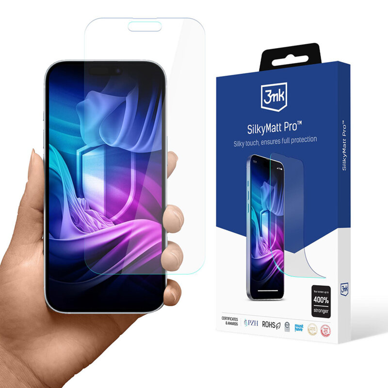 Folie sticla iPhone 17 Air 3mk Silky Matt Pro, transparenta