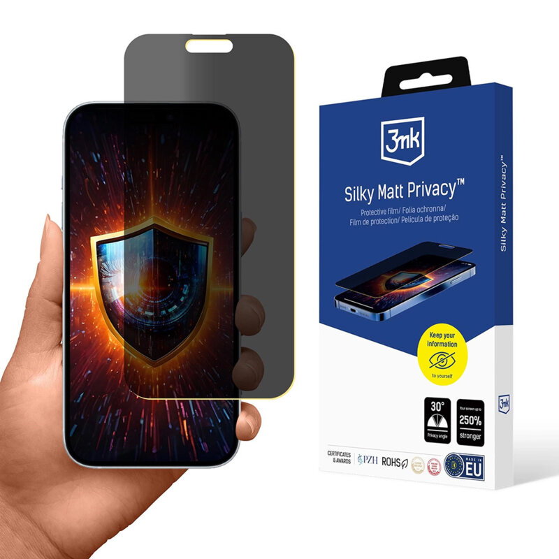 Folie sticla iPhone 17 Pro 3mk Silky Matt, privacy