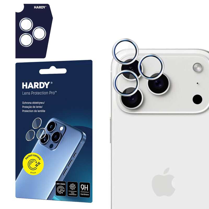 Folie iPhone 17 Pro Max 3mk Hardy Lens Protection Pro, argintiu
