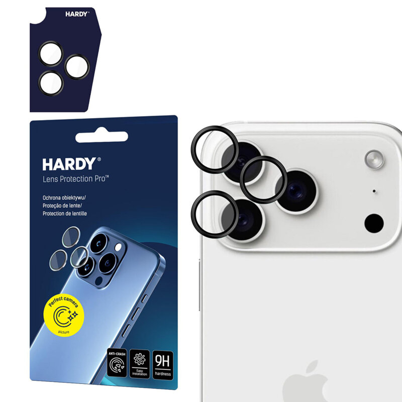 Folie iPhone 17 Pro 3mk Hardy Lens Protection Pro, negru