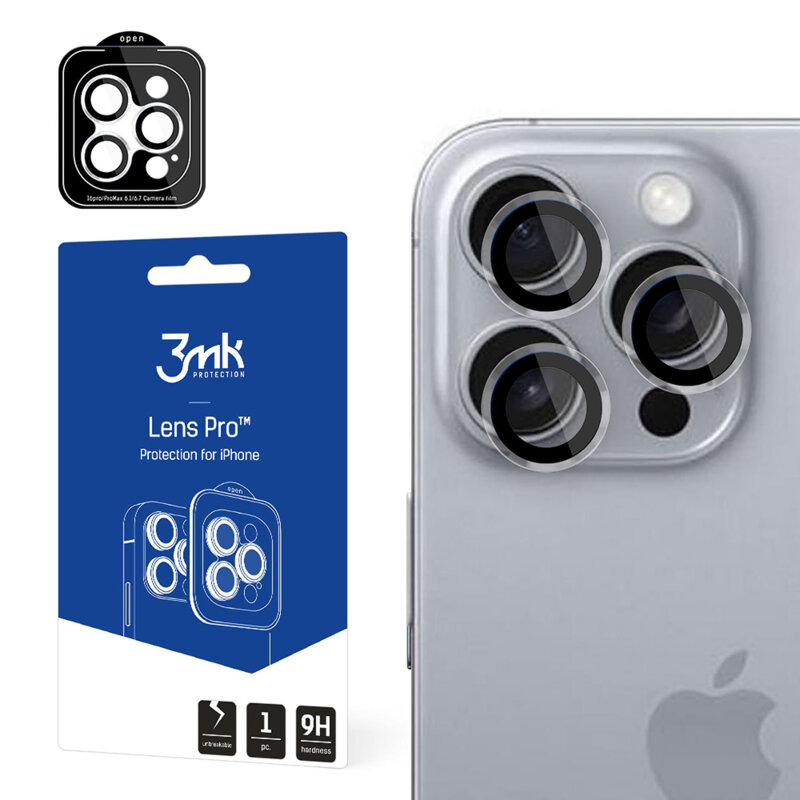 Folie iPhone 16 Pro Max 3mk Lens Protection Pro, transparenta