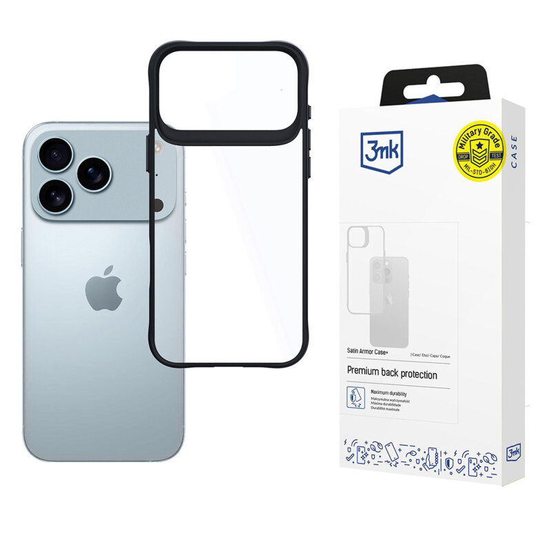 Husa iPhone 17 Pro Max 3mk Satin Armor Case+, negru