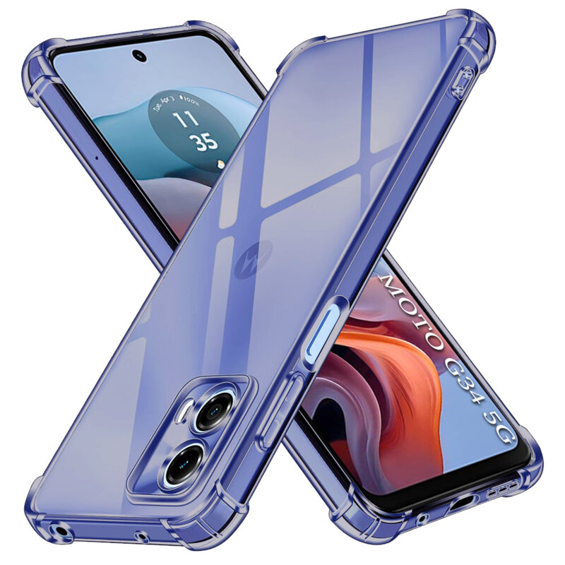 Husa Motorola Moto G34 Techsuit Shockproof Clear Silicone, fumuriu