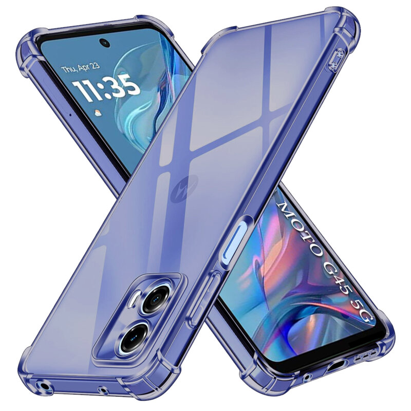 Husa Motorola Moto G45 Techsuit Shockproof Clear Silicone, fumuriu