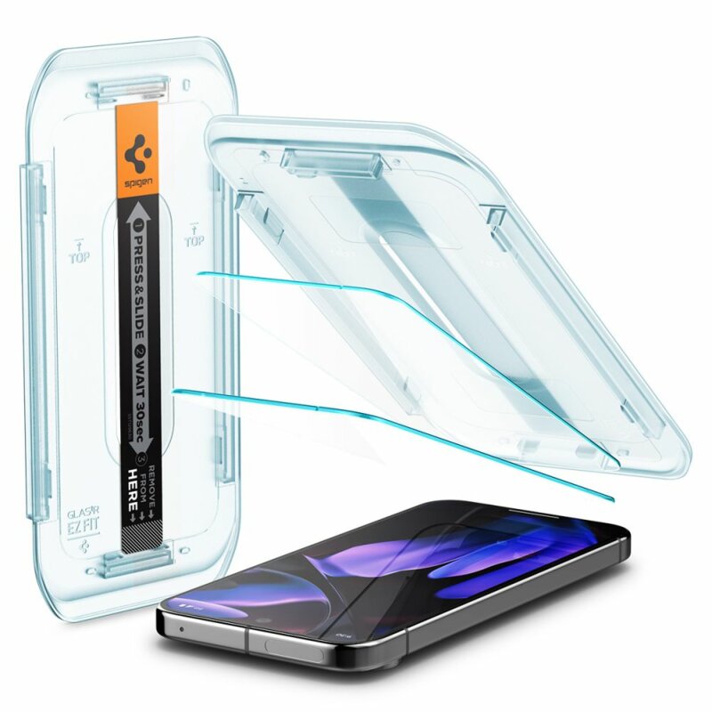 [Pachet 2x] Folie Google Pixel 10 Spigen Glas.tR EZ Fit, transparenta