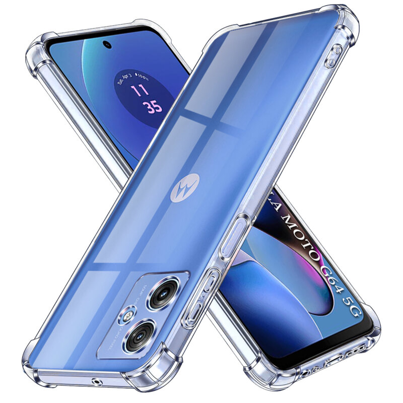 Husa Motorola Moto G64 Techsuit Shockproof Clear Silicone, transparenta