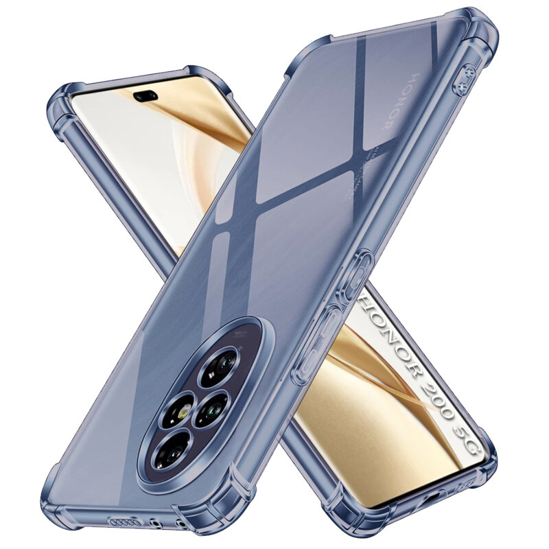 Husa Honor 200 Techsuit Shockproof Clear Silicone, fumuriu