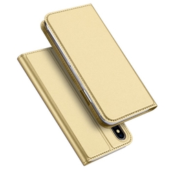 Husa iPhone XS Dux Ducis Flip Stand Book - Auriu