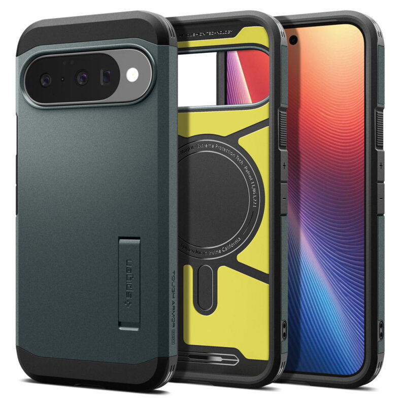 Husa Google Pixel 10 Pro Spigen Tough Armor, verde