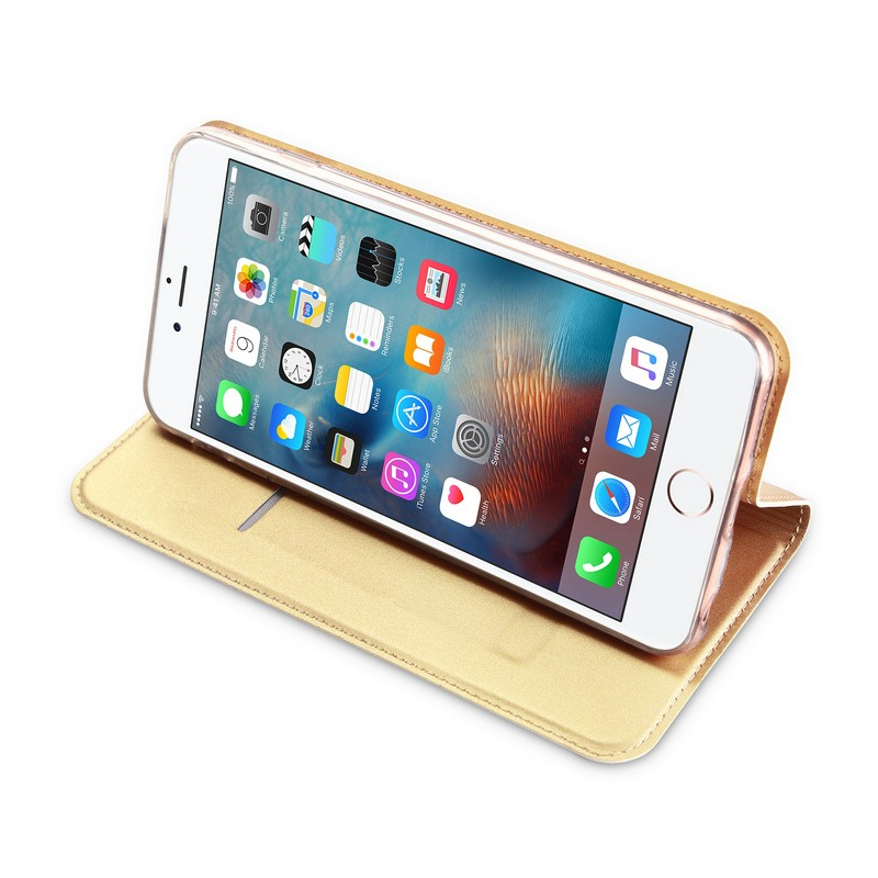 Husa iPhone 6 / 6S Dux Ducis Flip Stand Book - Auriu