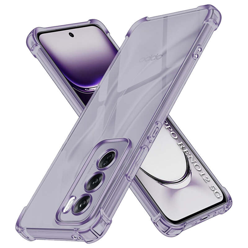 Husa Oppo Reno12 Techsuit Shockproof Clear Silicone, fumuriu