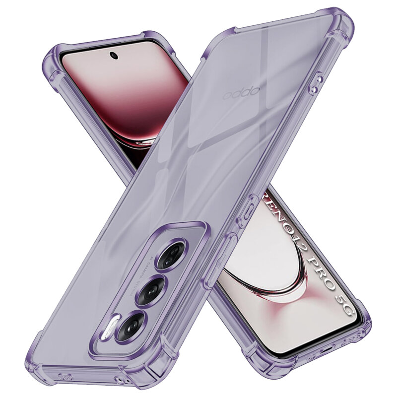 Husa Oppo Reno12 Pro Techsuit Shockproof Clear Silicone, fumuriu