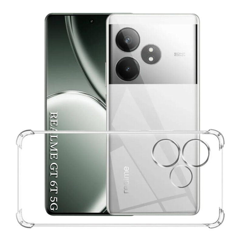 Husa Realme GT 6T Techsuit Shockproof Clear Silicone, transparenta