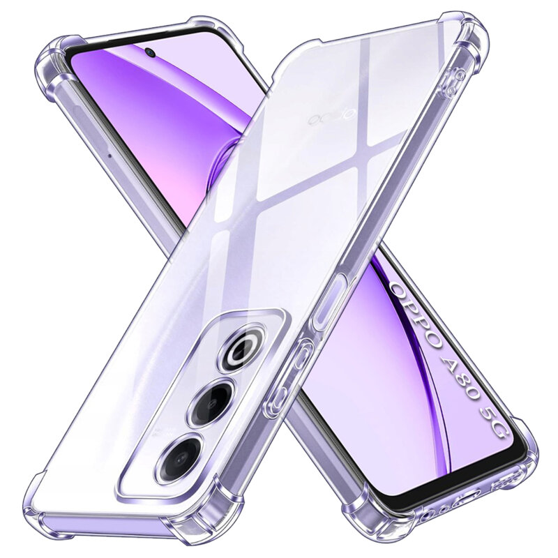 Husa Oppo A80 5G Techsuit Shockproof Clear Silicone, transparenta