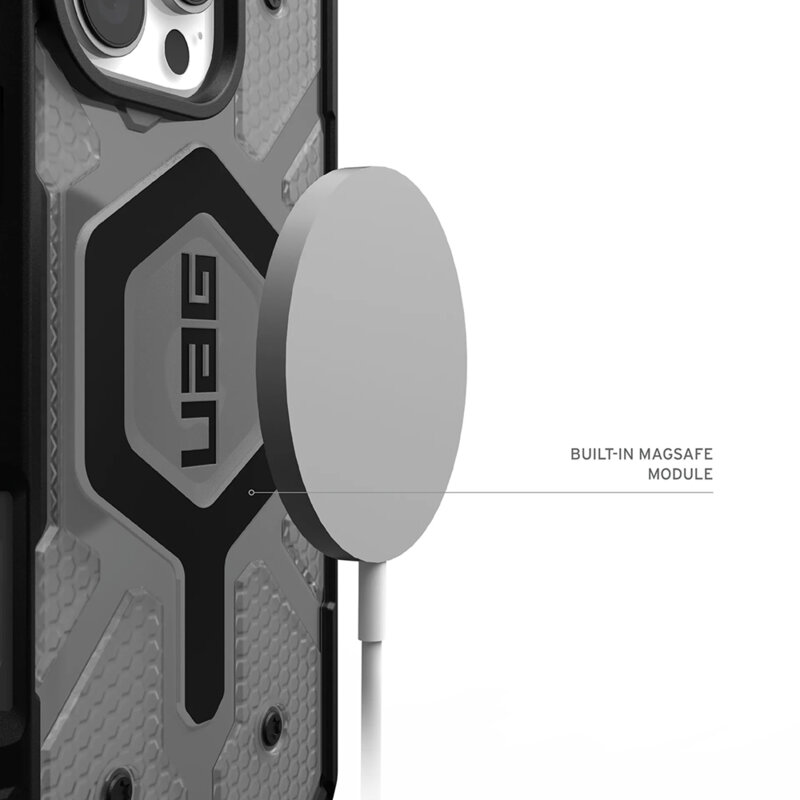Husa iPhone 17 Pro Max UAG Pathfinder Clear MagSafe, Ash