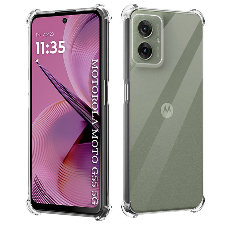 Husa Motorola Moto G55 Techsuit Shockproof Clear Silicone, transparenta