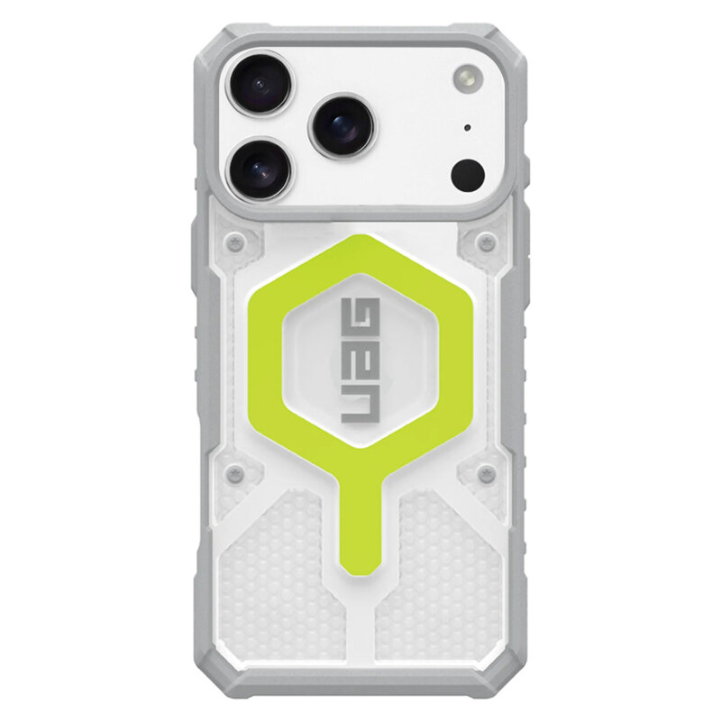 Husa iPhone 17 Pro UAG Pathfinder Clear MagSafe, Active Neon