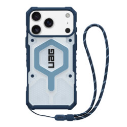 Husa iPhone 17 Pro UAG Pathfinder Clear MagSafe, Blues Lanyard