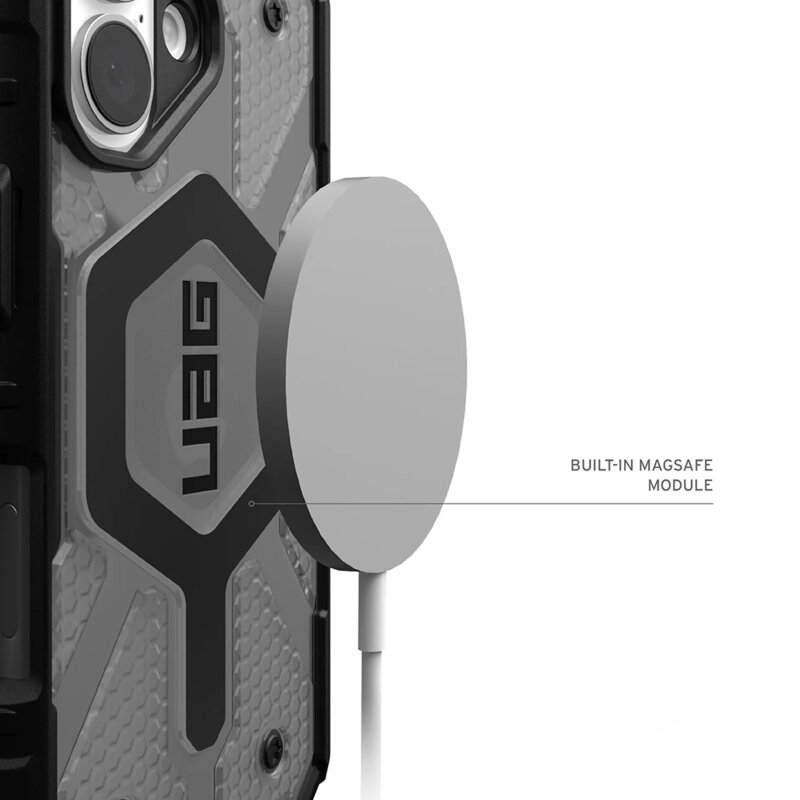 Husa iPhone 17 UAG Pathfinder Clear MagSafe, Ash / Black