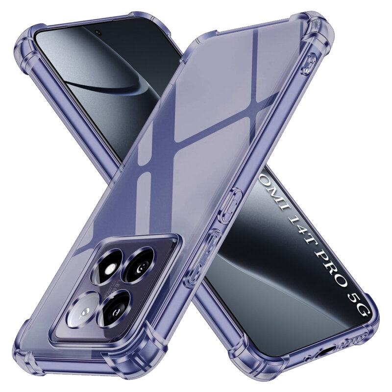 Husa Xiaomi 14T Pro Techsuit Shockproof Clear Silicone, fumuriu
