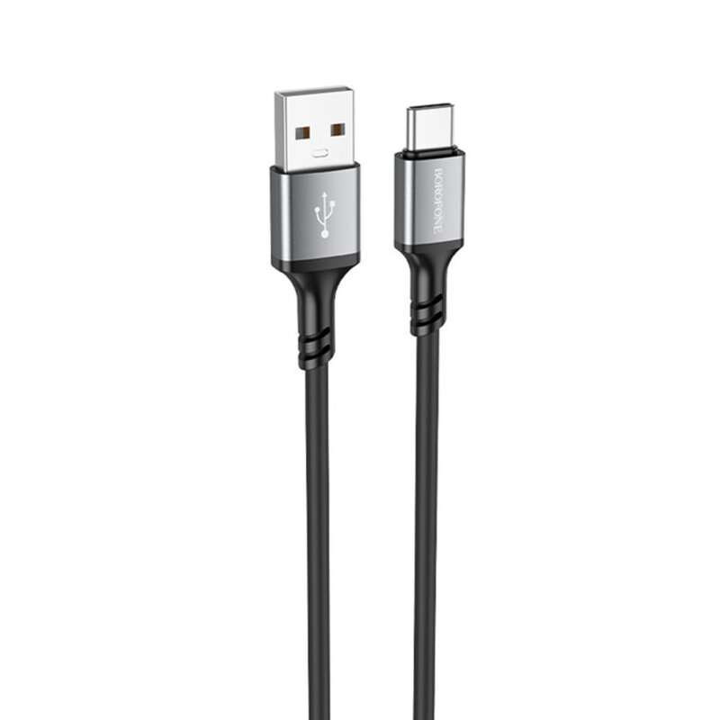 Cablu de date USB la Type-C 3A, 1m Borofone Famous, negru, BX83