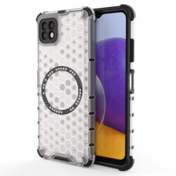 Husa transparenta Samsung Galaxy A22 5G Techsuit HoneyComb Shield MagSafe, alb