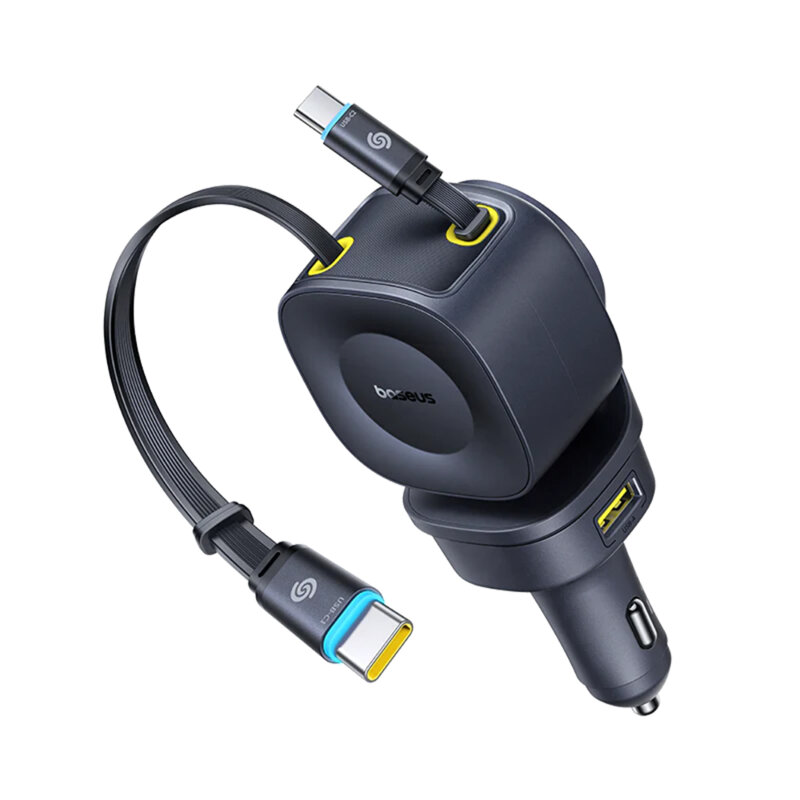 Incarcator auto USB, 2x Type-C + cablu, 163W Baseus, C0206500