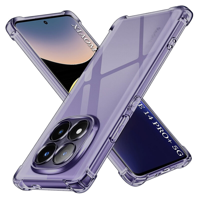 Husa Xiaomi Redmi Note 14 Pro+ 5G Techsuit Shockproof Clear Silicone, fumuriu