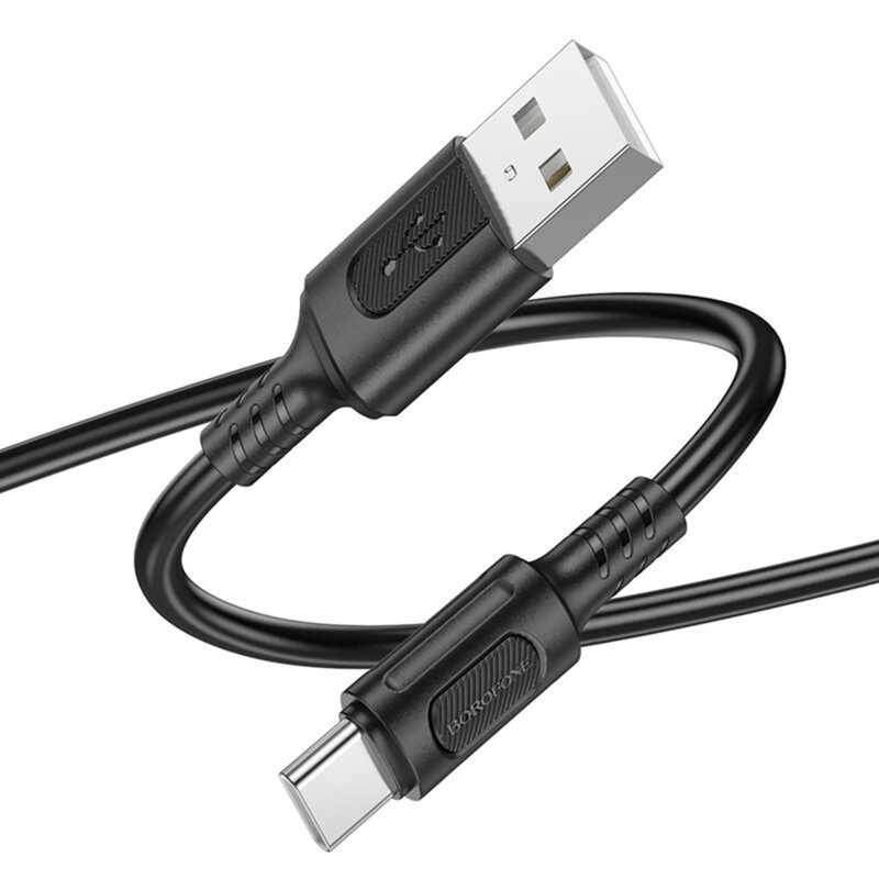 Cablu de date USB la Type-C, 1m Borofone Feliz, negru, BX111