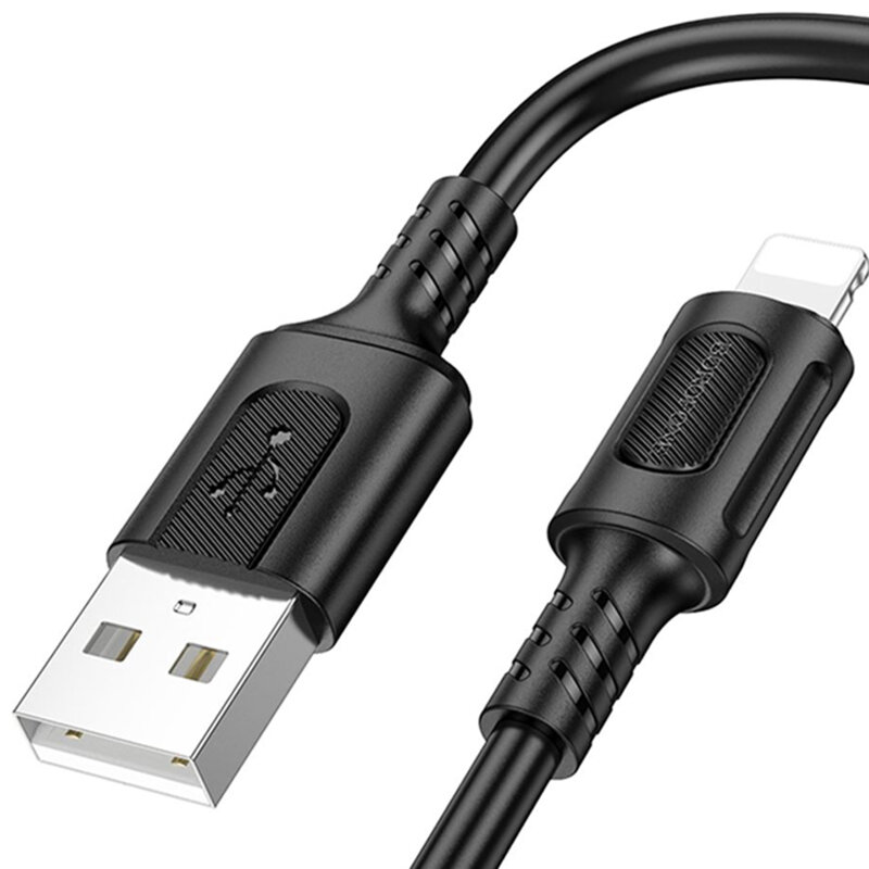 Cablu de date USB la Lightning, 1m Borofone Feliz, negru, BX111