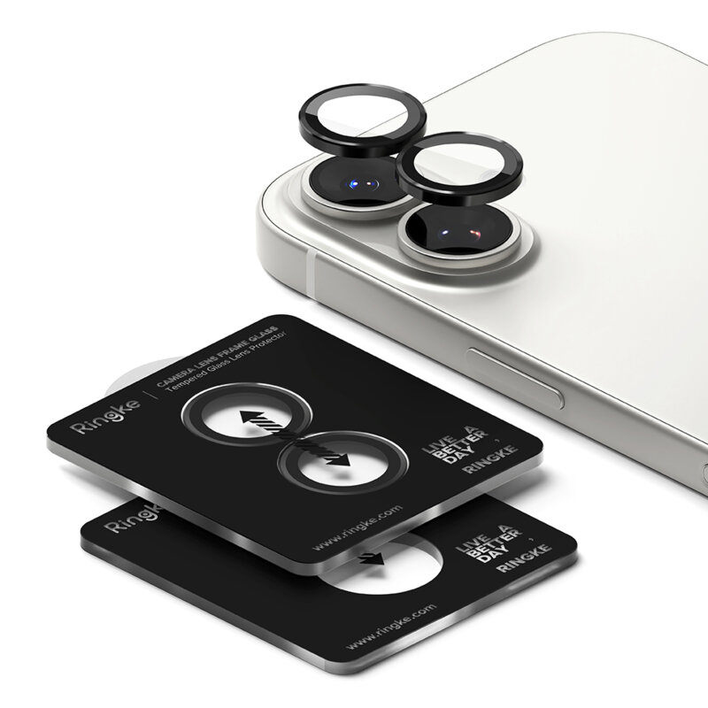 Folie sticla camera iPhone 17 Ringke Camera Lens Frame, negru