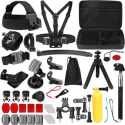 Kit 50in1 accesorii pentru camera de actiune GoPro, SJCAM, Techsuit CamQuest SA50
