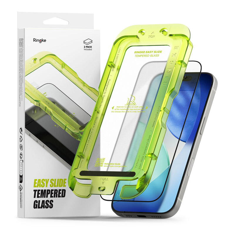 [Pachet 2x] Folie sticla iPhone 17 Air Ringke Easy Slide Tempered Glass, transparenta
