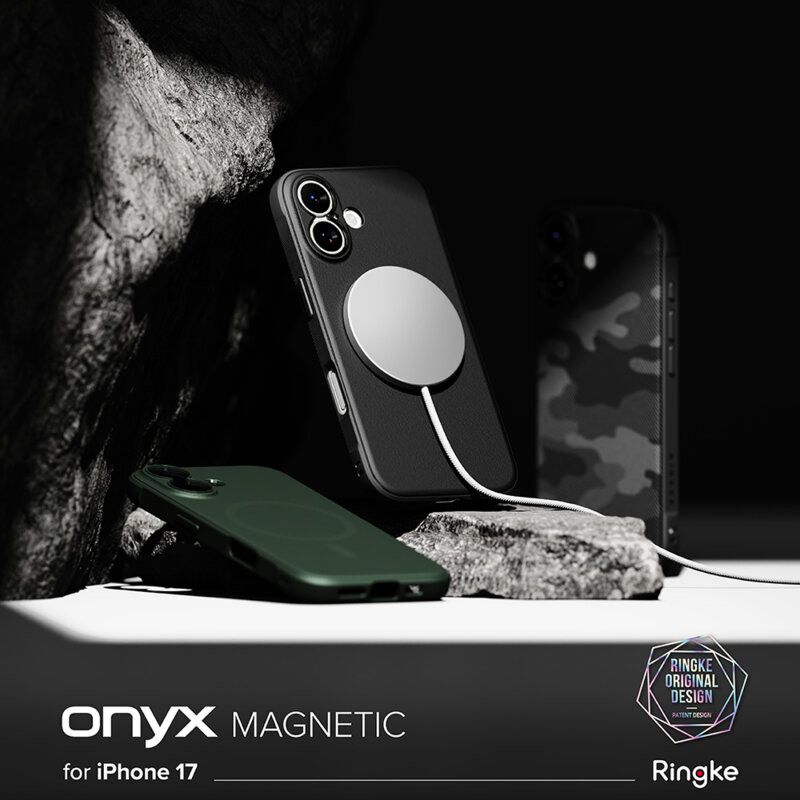 Husa iPhone 17 Ringke Onyx MagSafe, verde