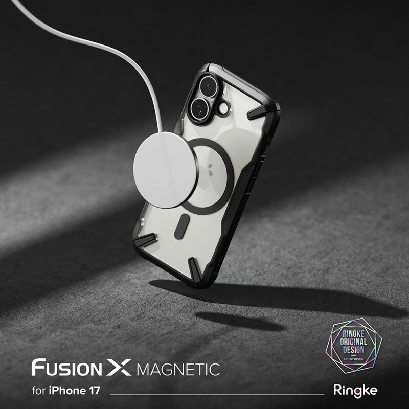 Husa iPhone 17 Ringke Fusion X MagSafe, negru