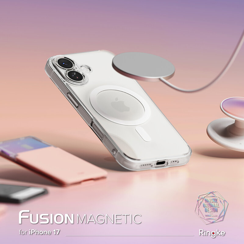 Husa iPhone 17 Ringke Fusion MagSafe, transparenta