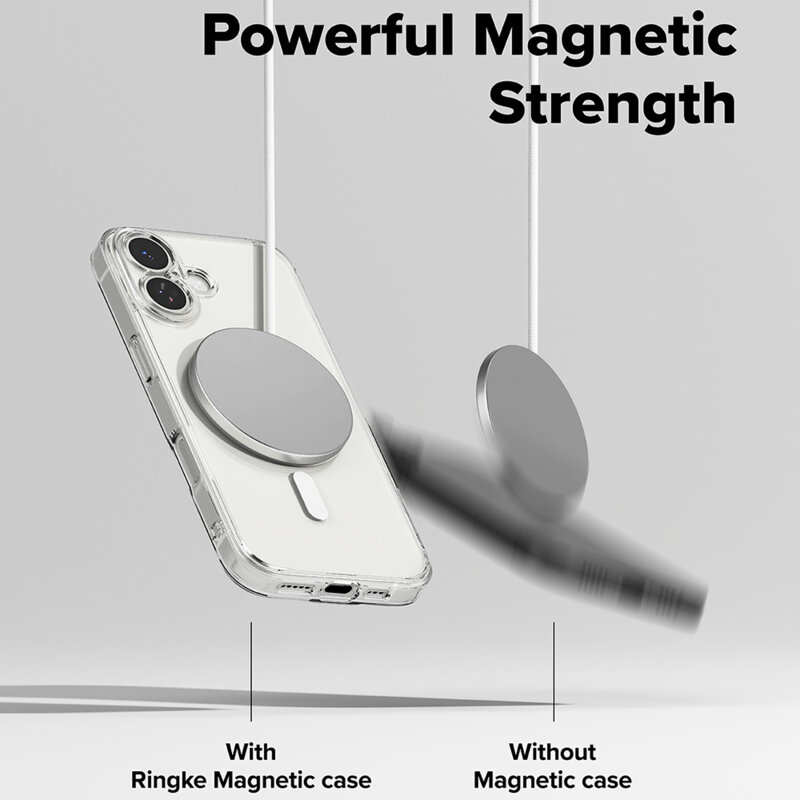 Husa iPhone 17 Ringke Fusion MagSafe, transparenta