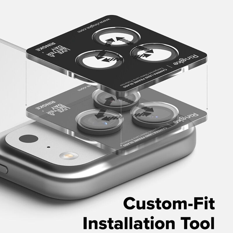 Folie sticla camera iPhone 17 Pro Max Ringke Camera Lens Frame, negru