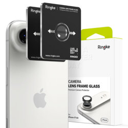[Pachet 2x] Folie sticla camera iPhone 17 Air Ringke Camera Lens Frame, negru