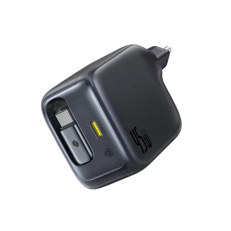 Incarcator Type-C cu cablu retractabil 45W, Baseus, E0120G00
