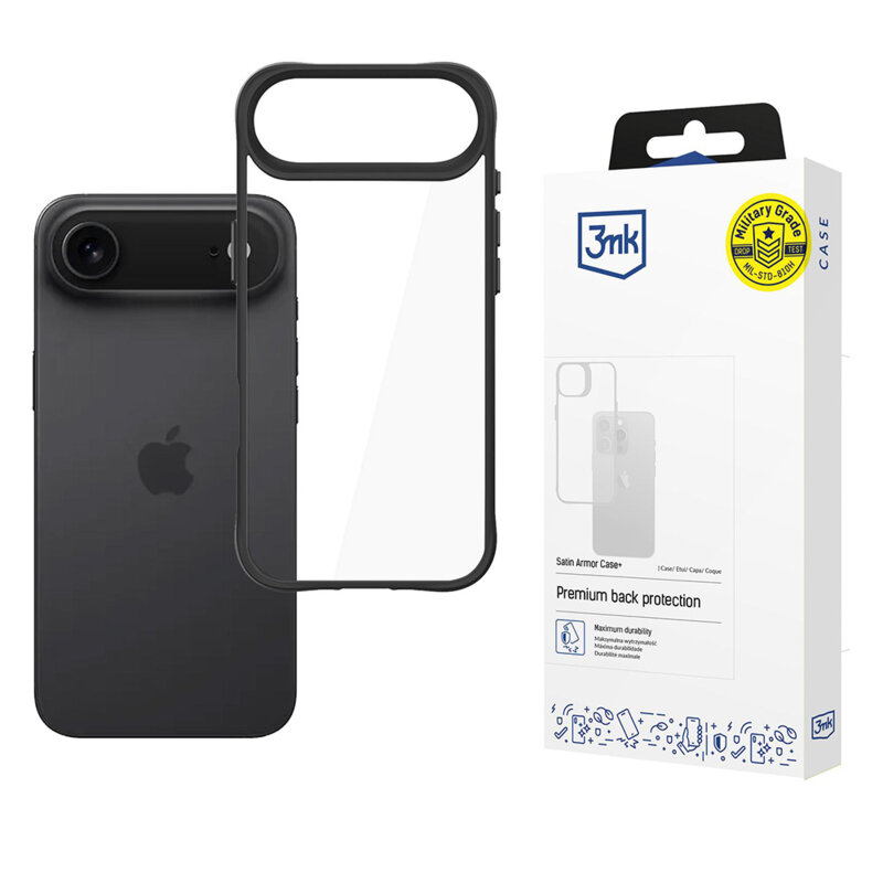 Husa iPhone 17 Air 3mk Satin Armor Case+, negru