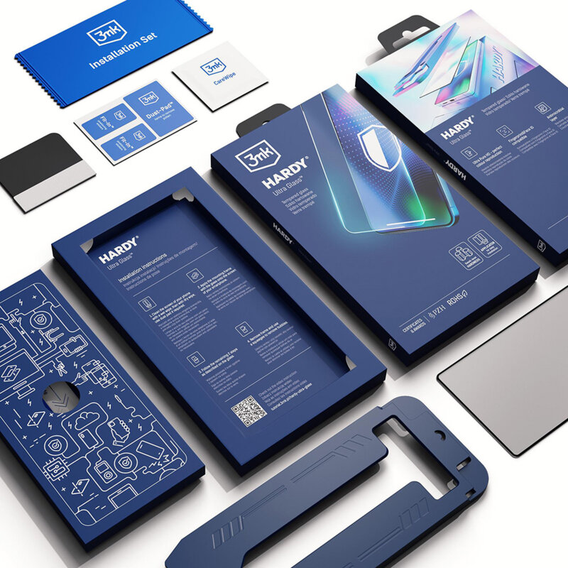 Folie iPhone 17 Pro Max 3mk Hardy Ultra Glass, negru